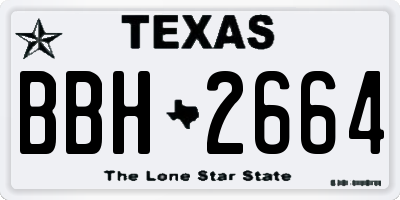 TX license plate BBH2664