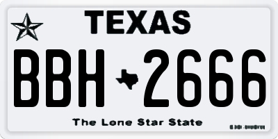 TX license plate BBH2666