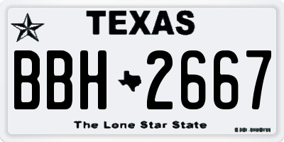 TX license plate BBH2667