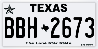 TX license plate BBH2673