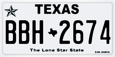 TX license plate BBH2674