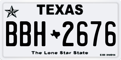 TX license plate BBH2676