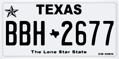 TX license plate BBH2677