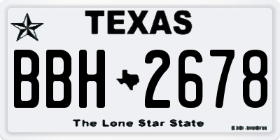 TX license plate BBH2678