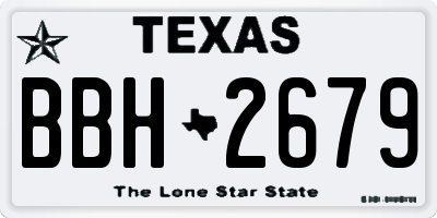 TX license plate BBH2679