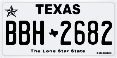 TX license plate BBH2682