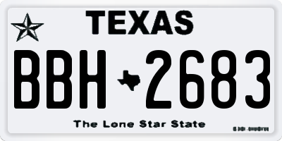 TX license plate BBH2683