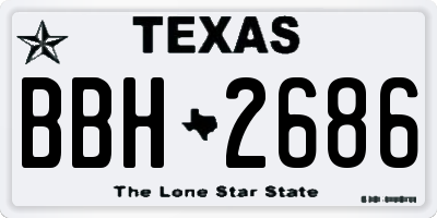 TX license plate BBH2686