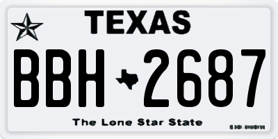 TX license plate BBH2687