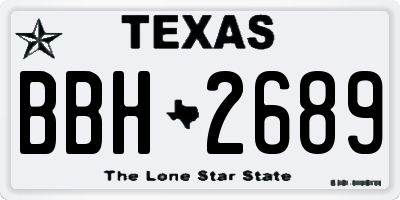 TX license plate BBH2689