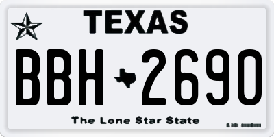 TX license plate BBH2690