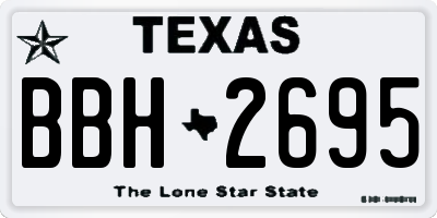 TX license plate BBH2695