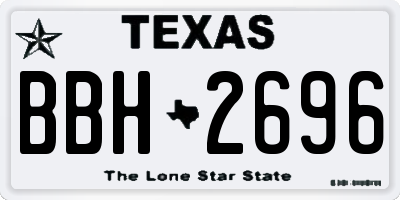 TX license plate BBH2696