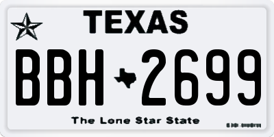 TX license plate BBH2699