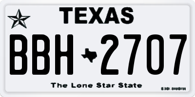 TX license plate BBH2707