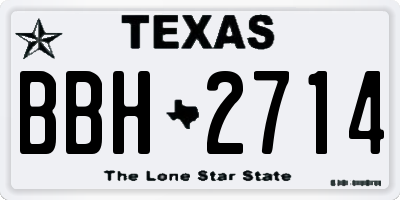 TX license plate BBH2714