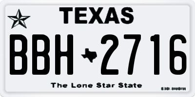 TX license plate BBH2716