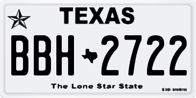 TX license plate BBH2722