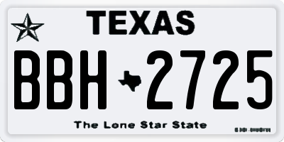 TX license plate BBH2725