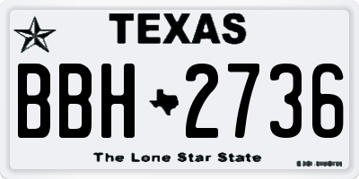 TX license plate BBH2736