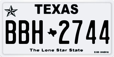 TX license plate BBH2744