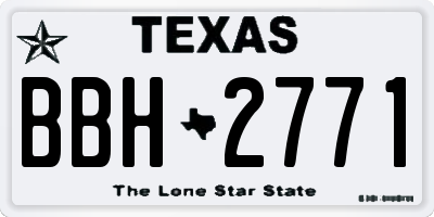 TX license plate BBH2771