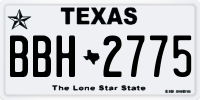 TX license plate BBH2775