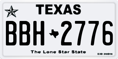TX license plate BBH2776