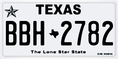 TX license plate BBH2782