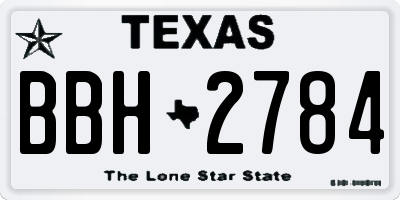 TX license plate BBH2784