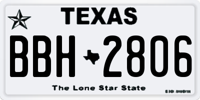 TX license plate BBH2806