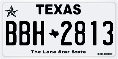 TX license plate BBH2813