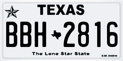 TX license plate BBH2816
