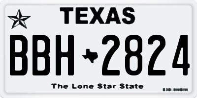 TX license plate BBH2824