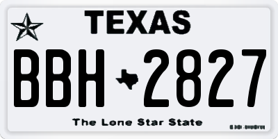TX license plate BBH2827