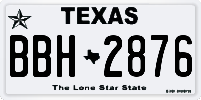 TX license plate BBH2876