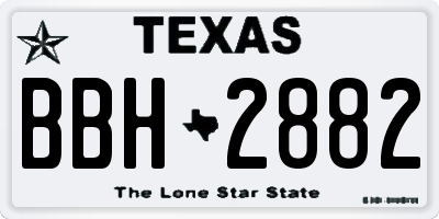TX license plate BBH2882