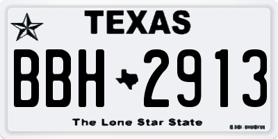 TX license plate BBH2913