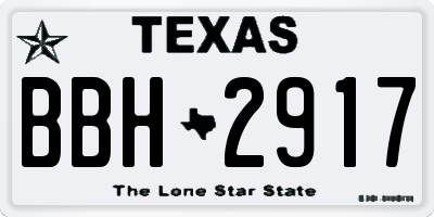 TX license plate BBH2917