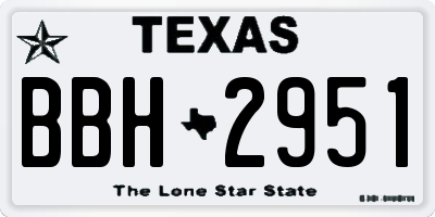 TX license plate BBH2951
