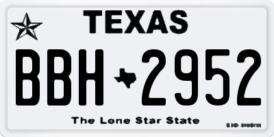 TX license plate BBH2952