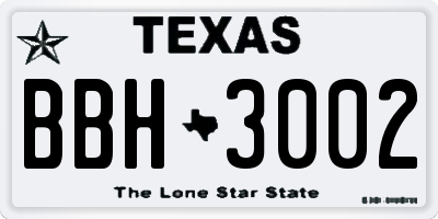 TX license plate BBH3002