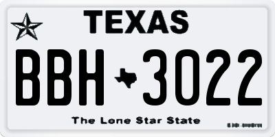 TX license plate BBH3022