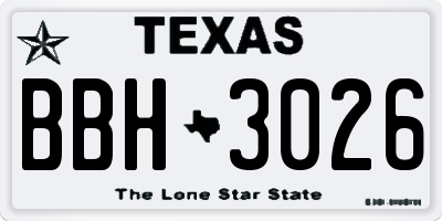 TX license plate BBH3026