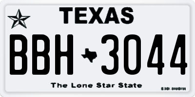 TX license plate BBH3044