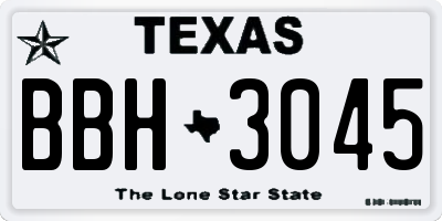 TX license plate BBH3045