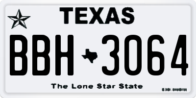 TX license plate BBH3064