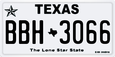 TX license plate BBH3066