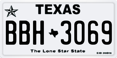 TX license plate BBH3069