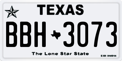 TX license plate BBH3073